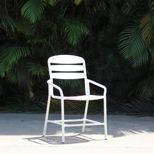 Armrest White Patio Outdoor Chair