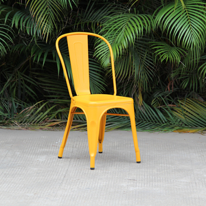 Yellow Dining Outdoor Chair without Armrest