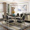 White Light Luxury Dining Table with Solid Wood