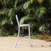 Curved Light Gray Patio Outdoor Chair