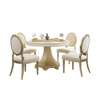 White Light Luxury Dining Table with Solid Wood