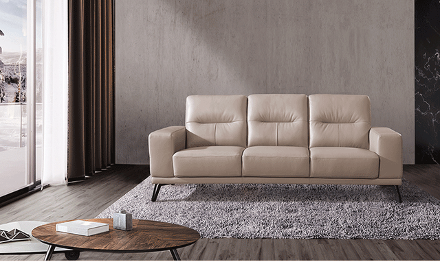 Small Real Leather Modern Sofa